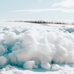 Snowy Landscape  Winter Pile of Snow  Cold  White  Frozen  Ice  Nature