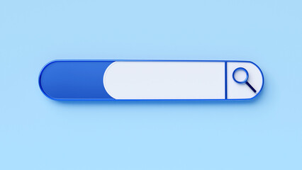 Search bar for website, browser window, search for information on white background technology concept