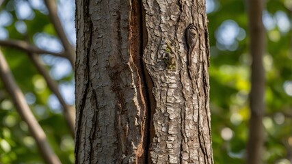 Textured Trunk of a Baobab: A Chameleon&rsquo;s Journey Along Adansonia Grandidieri