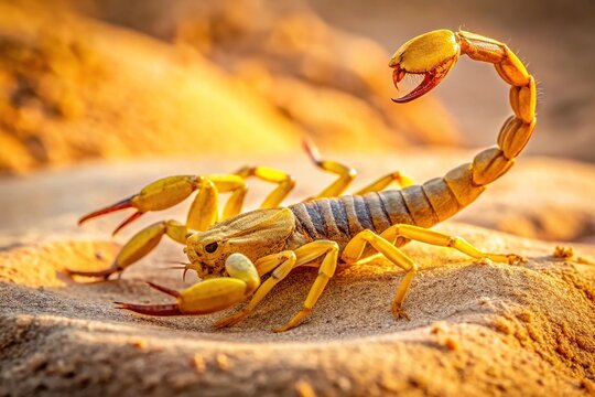 Yellow Deathstalker Scorpion Close Up - Desert Arachnid Photography
