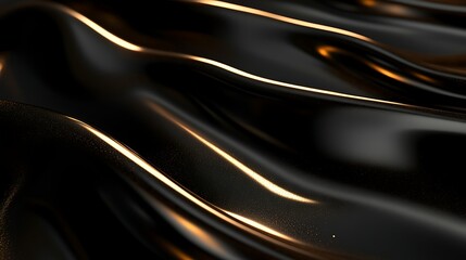 Fototapeta premium Abstract Black And Gold Swirling Fabric Texture