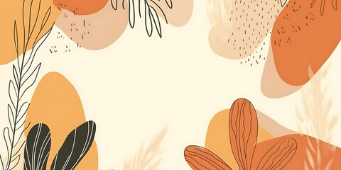 Naklejka premium Autumnal floral abstract design. Background for social media, websites