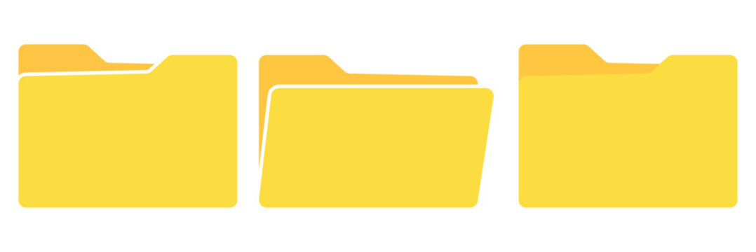 file folder with paper document inside vector icon. computer file folder icon set .