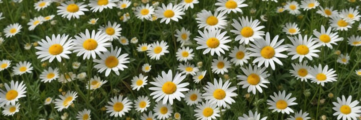 Vibrant wild chamomile and oxeye daisy meadow pattern, summer, oxeye daisy, nature, vibrant, chamomile