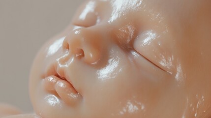 Fototapeta premium Precious Newborn: A Close-Up Portrait of Tranquil Sleep