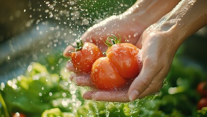 Washing Fresh Tomatoes: A Guide to Cleaning Garden Produce Thoroughly Outdoors
