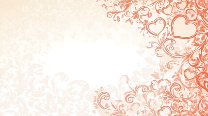 Elegant Peach Floral Design With Hearts