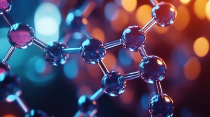 Microscopic Molecular Structure: A 3D Render of a Complex Molecular Compound