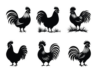 Rooster Silhouette Art for Creative Designs