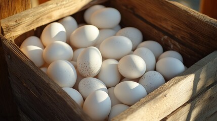 Duck Eggs in Wooden Basket