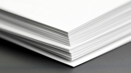 A Neat Stack of Blank White Papers