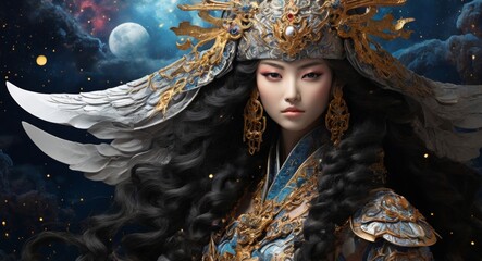 アジア風の女性ポートレート,Generative AI AI画像