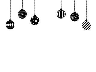 フラットクリスマスボールオーナメントフレームG：黒