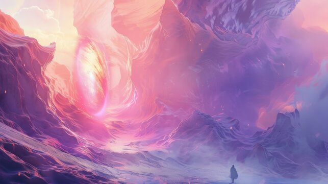 a ethereal dreamscape of vibrant colors and surreal landscapes, white space in the center of the page for text, enchanting and dynamic hues against a dreamy backdrop