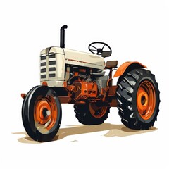 Obraz premium the AI Image Generator, Vintage Farming Tractor Illustration