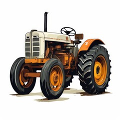 Obraz premium the AI Image Generator, Vintage Farming Tractor Illustration