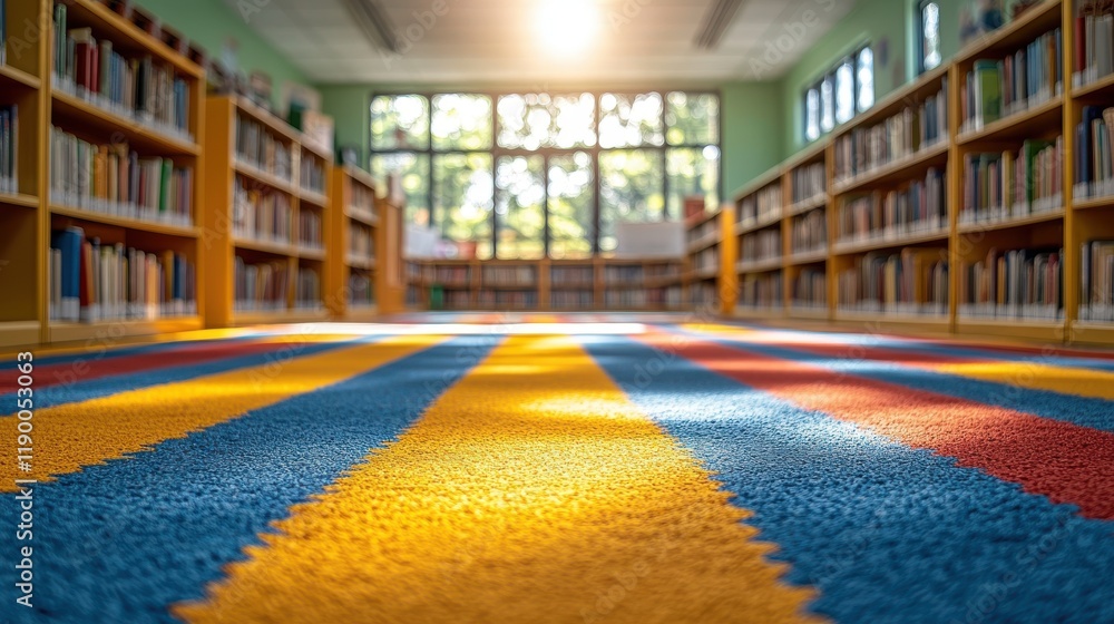Poster blur image of picture library background library resources including vast knowledge and sun light sc