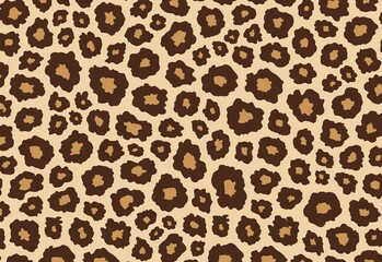 Brown and Beige Leopard Print Pattern Close-Up, Natural Organic Texture, Repeating Spots and Blotches, Animal Print Design