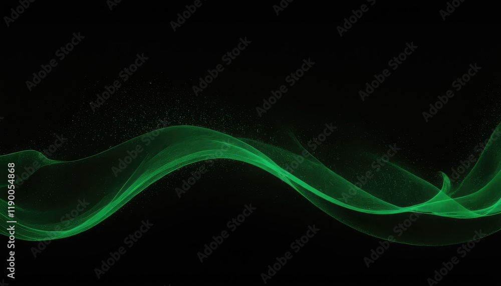 Poster green abstract wave. magic line design. flow curve motion element. neon gradient wavy illiustration.