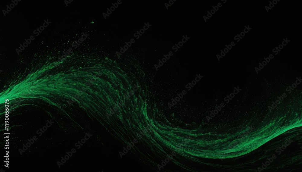Poster green abstract wave. magic line design. flow curve motion element. neon gradient wavy illiustration.