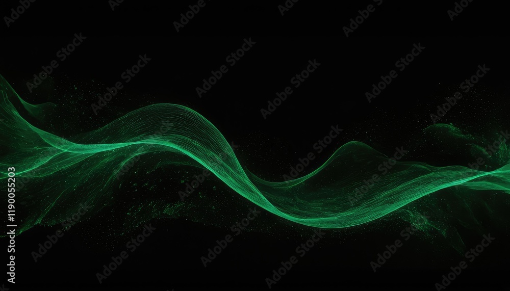 Poster green abstract wave. magic line design. flow curve motion element. neon gradient wavy illiustration.