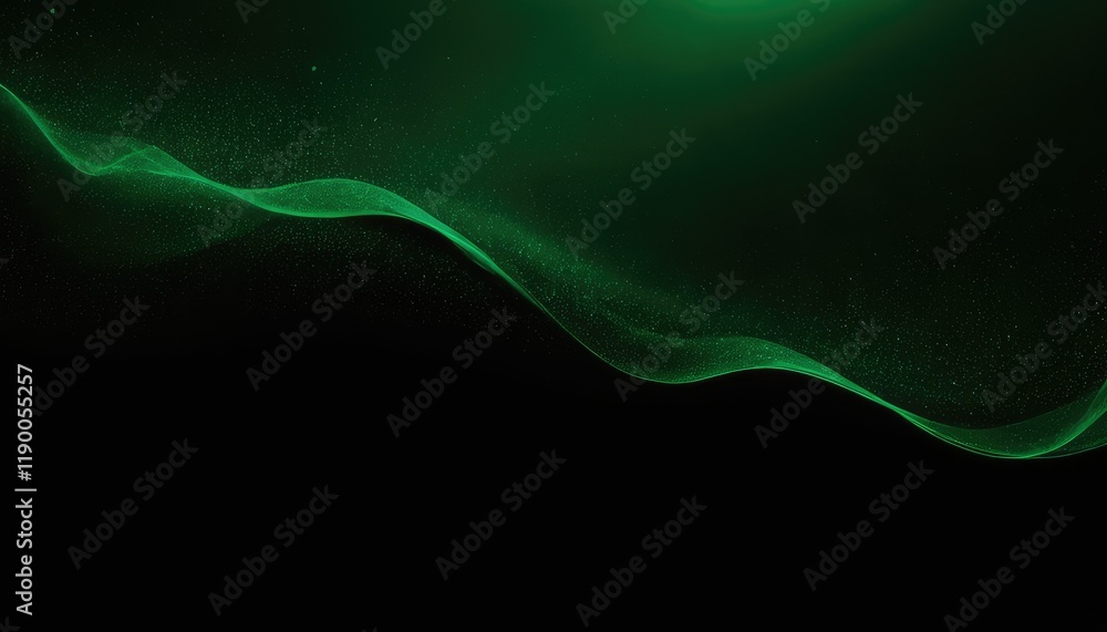Poster green abstract wave. magic line design. flow curve motion element. neon gradient wavy illiustration.