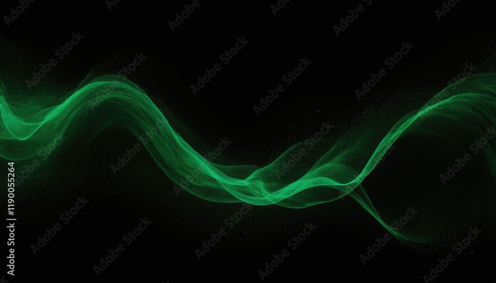 Poster green abstract wave. magic line design. flow curve motion element. neon gradient wavy illiustration.