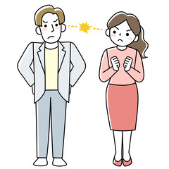 喧嘩をしている女性と男性