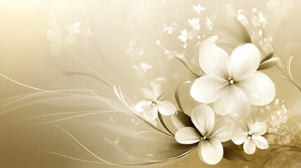 Elegant Beige Floral Abstract Art Design