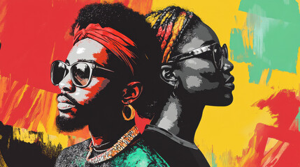 Colorful Black History Month Portrait Illustration