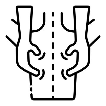 recommend clip art: Back massage with pressure points outline icon for stress relief and relaxation