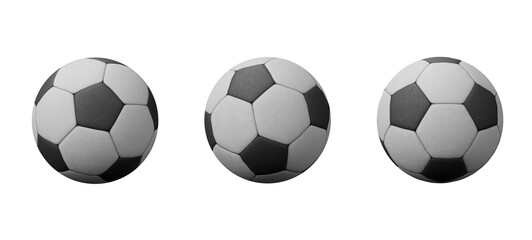 Football 3D render isolated on transparent background, PNG