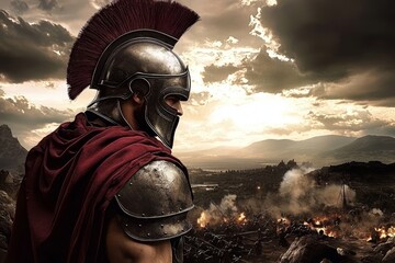 Artistic interpretation capturing the essence of Spartan combatants in action.