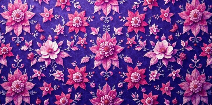 Purple toile de Jouy style fabric with floral patterns and scrollwork , flowers, toile, velvet