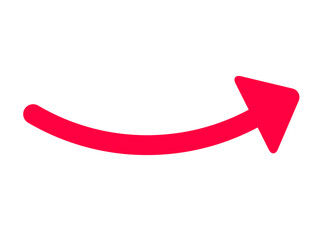 ぐにゃっと　右向き　矢印