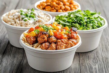 Fresh Ingredients in Bowls for Fast Casual Dining Experience