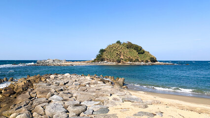 志賀島の美しい下馬ヶ浜の風景