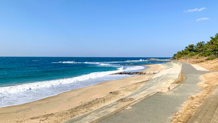 志賀島の美しい下馬ヶ浜の風景