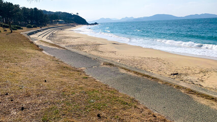 志賀島の美しい下馬ヶ浜の風景