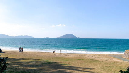 志賀島の美しい下馬ヶ浜の風景