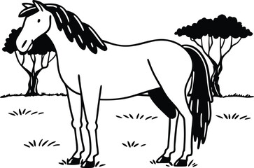 Dynamic Horse Vector Illustration for Creative Projects
