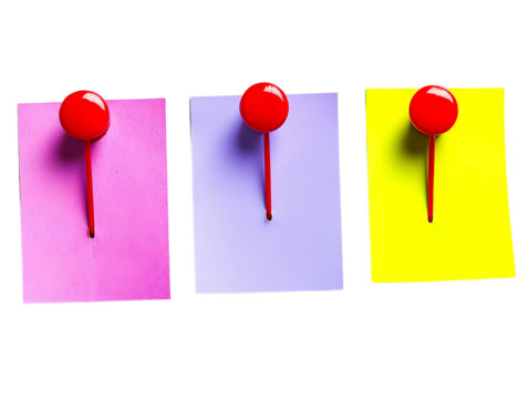 Colorful Sticky Notes Pinned to a Desk in a Minimalist Office Setting