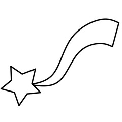 Shooting star icons  in Outline style