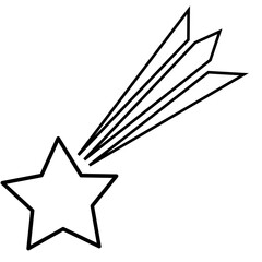 Shooting star icons  in Outline style