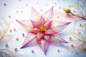 Close-up botanical illustration, minimalist flower macro photography, showcasing nature's fine art stars.