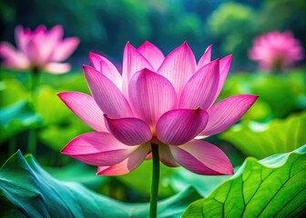 Obraz premium Close-up macro photography captures the exquisite detail of a pink water lily's petals, a botanical masterpiece.