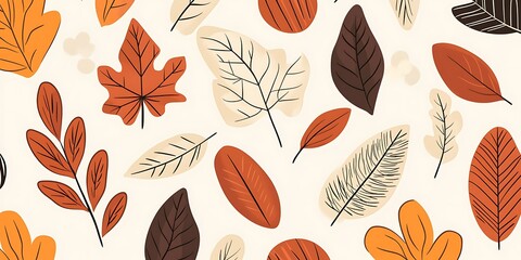 Obraz premium Autumn leaves pattern, fall foliage design, seasonal background, design template