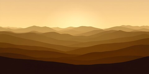 Obraz premium Golden sunset over rolling hills, peaceful landscape, nature background