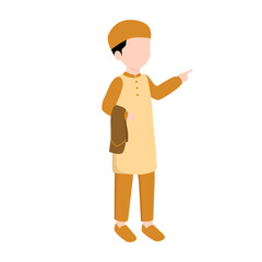 Muslim Kid Going to Mosque for Taraweeh Prayer. Muslim Kids Ramadan Activity