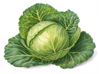 Obraz premium cabbage isolated on white background. cabbage, vegetable, food, agriculture, leaf, garden, plant, organic, healthy, fresh, nature, leaves, vegetables, salad, farm, isolated, raw, savoy, field, vegetar